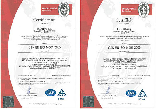 Certyfikat EN ISO 14001
