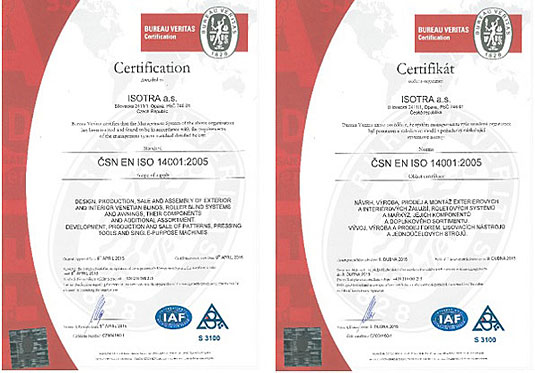 Certyfikat EN ISO 14001
