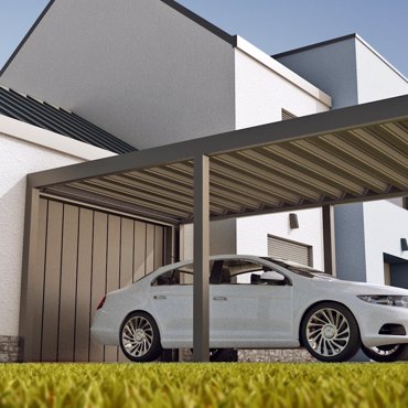 Aluminiowa wiata garażowa ARTOSI z blachą trapezową